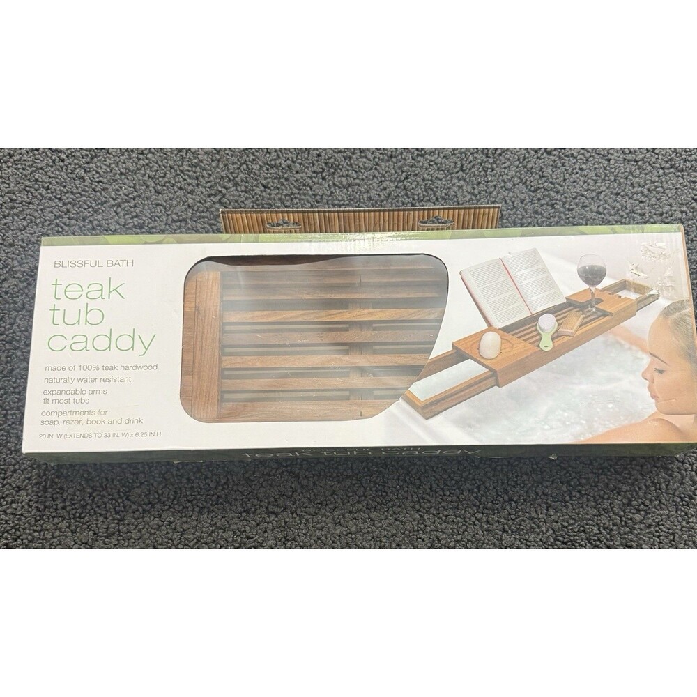 Teak Bathtub Tray, Wooden Bath Caddy for Bathtub, Bath Tub Wood Table for Tub